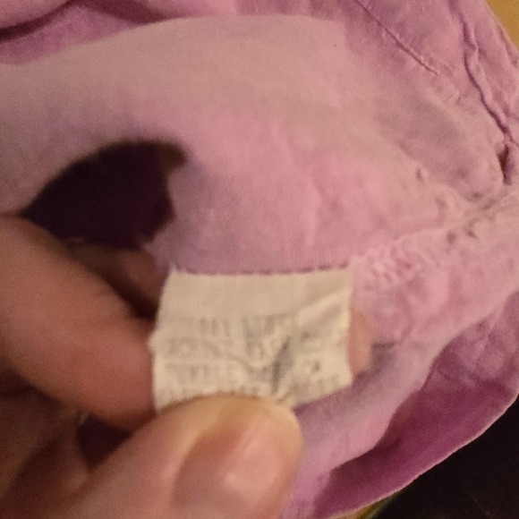 Allen Allen USA size XL 100% Linen Orchid top oversized coastal grandma Roomy - Picture 3 of 5